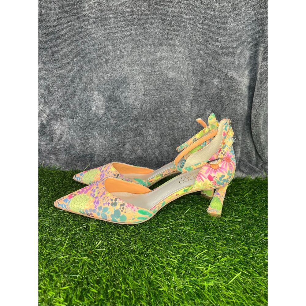 Franco Sarto Women’s Floral Pointed Toe Ankle Strap Heels Size US 6